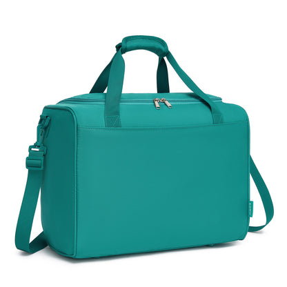 Kono Compact and Lightweight 40×30×20 Personal-Item Travel Bag - U-Zip Wide Opening And Trolley Sleeve (TVK2521) - Blue & Green