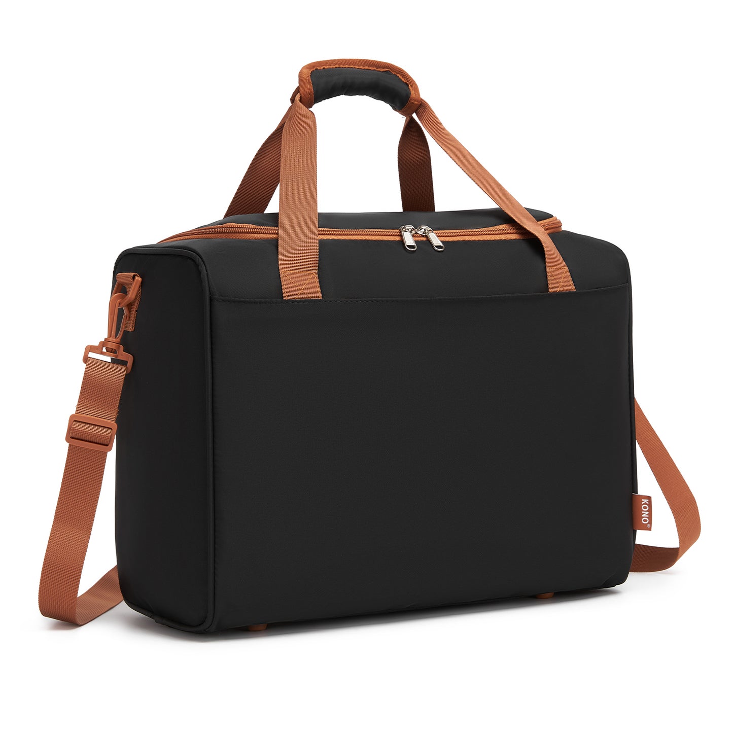 Kono Compact and Lightweight 40×30×20 Personal-Item Travel Bag - U-Zip Wide Opening And Trolley Sleeve (TVK2521) - Black & Brown