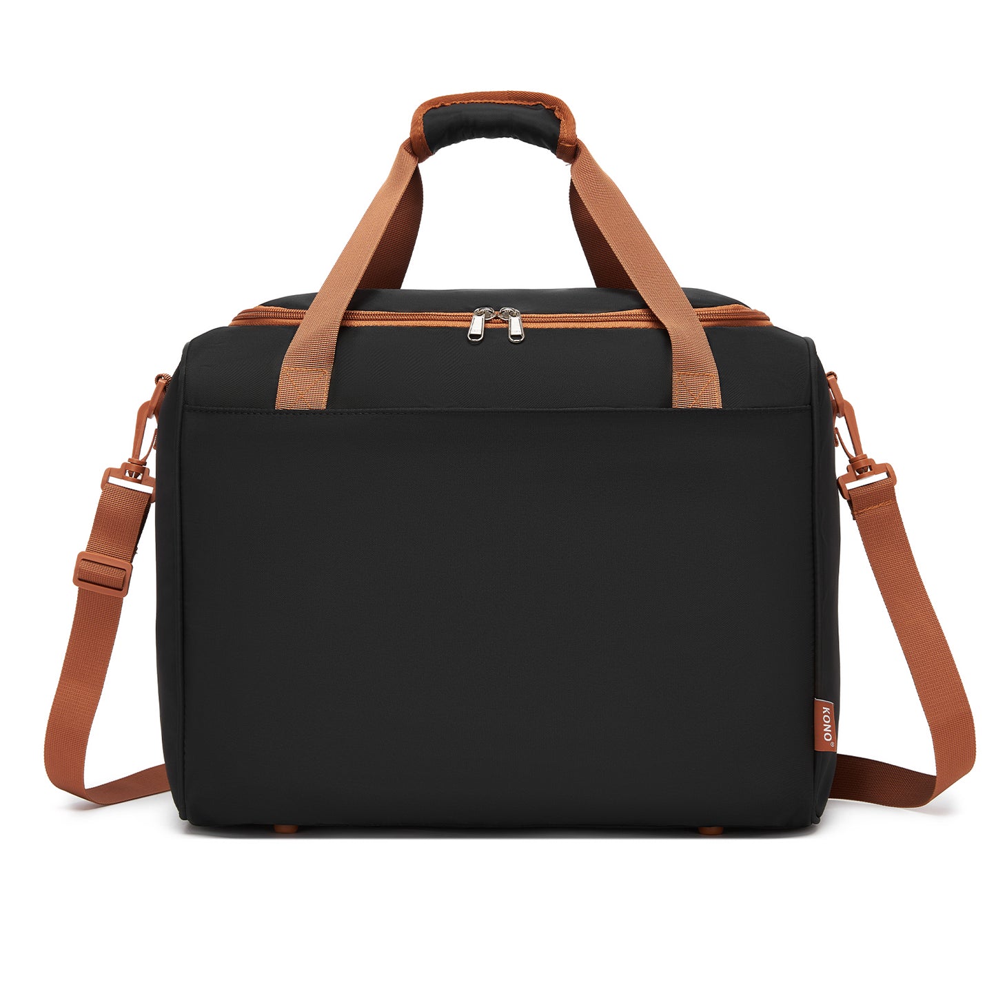 Kono Compact and Lightweight 40×30×20 Personal-Item Travel Bag - U-Zip Wide Opening And Trolley Sleeve (TVK2521) - Black & Brown