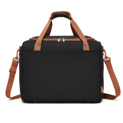 Kono Compact and Lightweight 40×30×20 Personal-Item Travel Bag - U-Zip Wide Opening And Trolley Sleeve (TVK2521) - Black & Brown