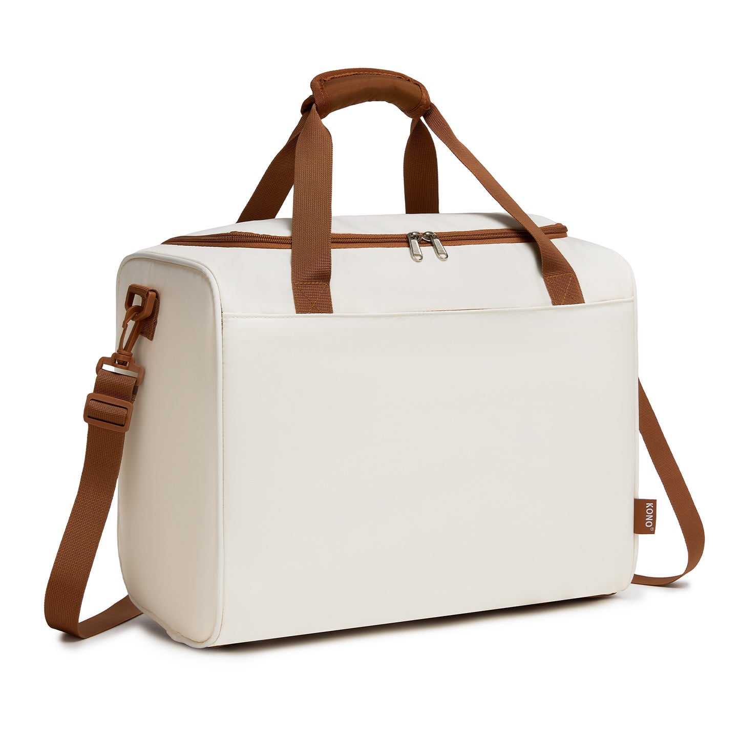 Kono Compact and Lightweight 40×30×20 Personal-Item Travel Bag - U-Zip Wide Opening And Trolley Sleeve (TVK2521) - Cream