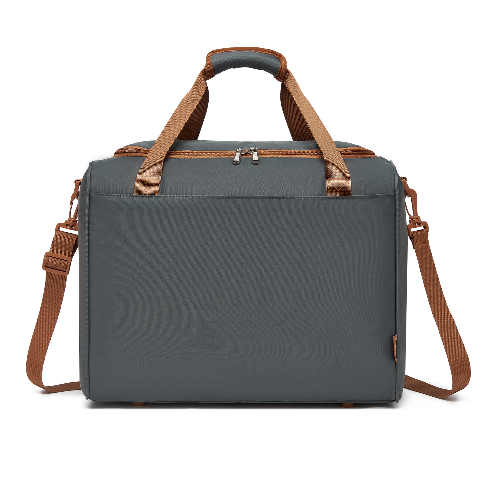Kono Compact and Lightweight 40×30×20 Personal-Item Travel Bag - U-Zip Wide Opening And Trolley Sleeve (TVK2521) - Grey & Brown