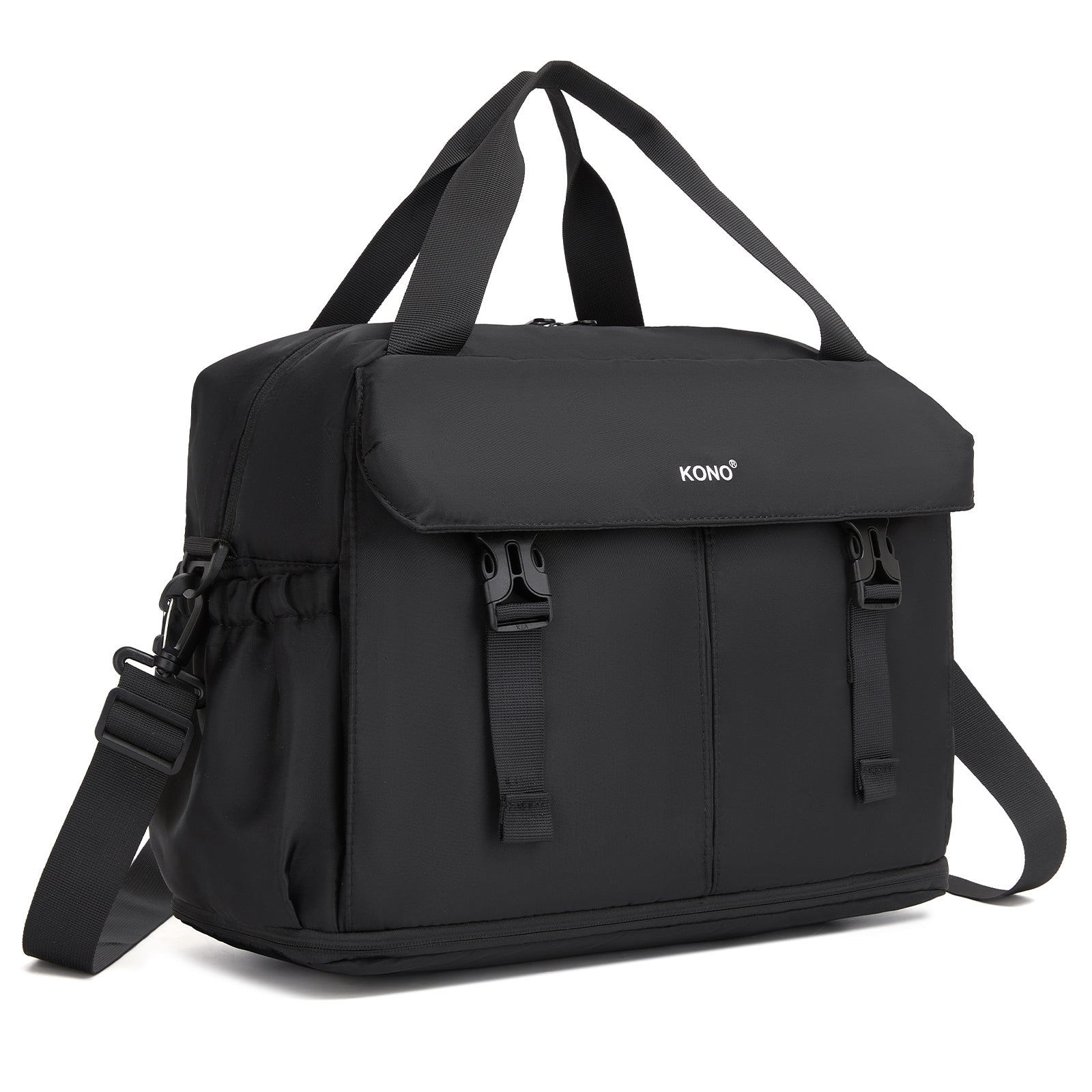 Kono Expandable Cabin Travel Bag 40×30×20cm - Large Capacity, Water-Resistant, Multi-Compartment Weekend & Carry-On Tote (TVK2613) - Black