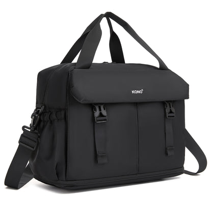 Kono Expandable Cabin Travel Bag 40×30×20cm - Large Capacity, Water-Resistant, Multi-Compartment Weekend & Carry-On Tote (TVK2613) - Black