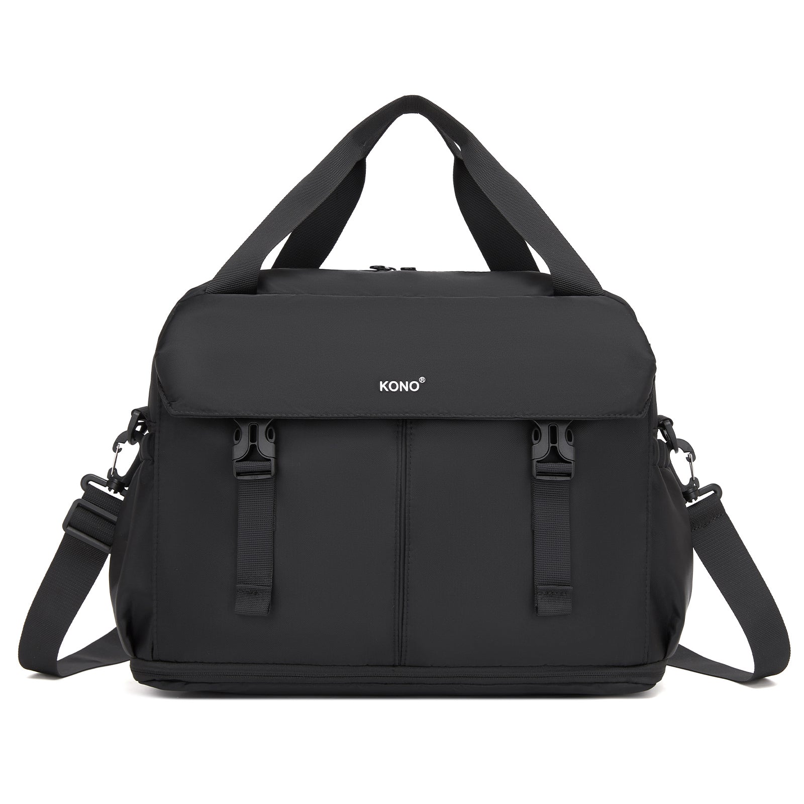 Kono Expandable Cabin Travel Bag 40×30×20cm - Large Capacity, Water-Resistant, Multi-Compartment Weekend & Carry-On Tote (TVK2613) - Black
