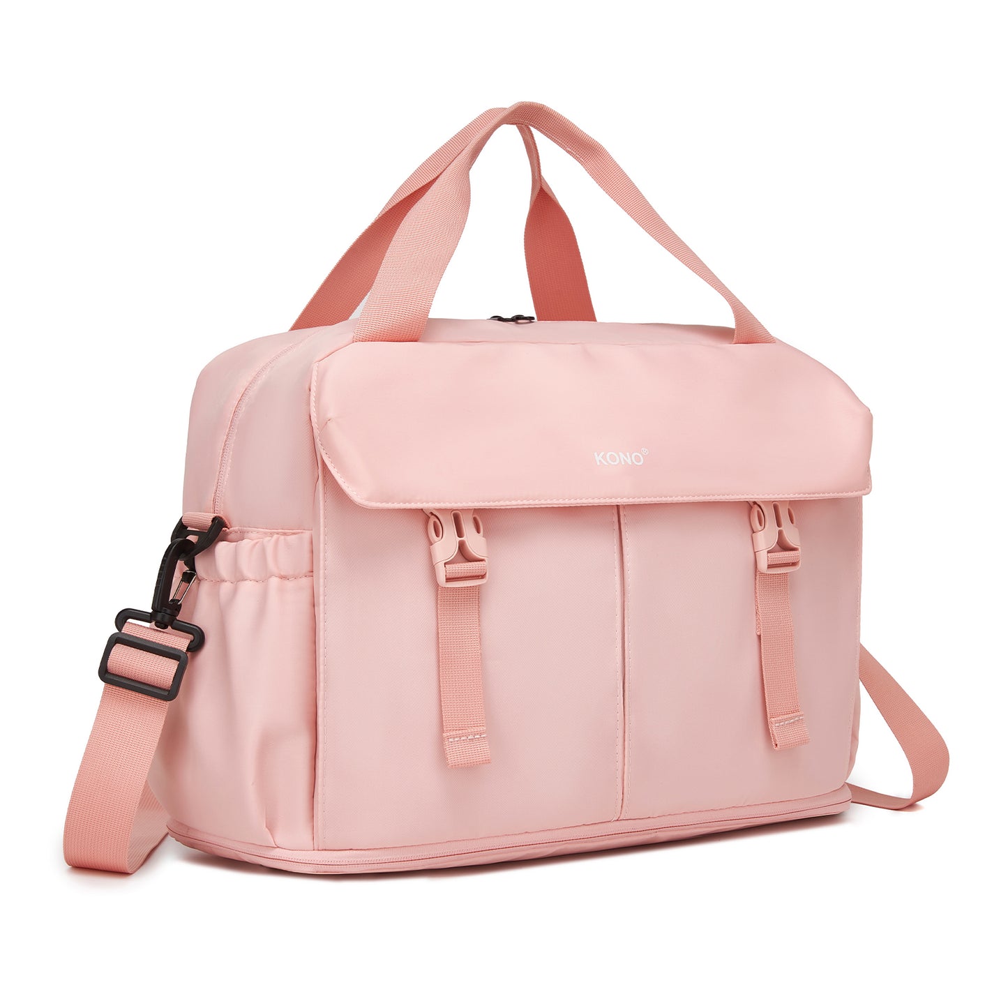 Kono Expandable Cabin Travel Bag 40×30×20cm - Large Capacity, Water-Resistant, Multi-Compartment Weekend & Carry-On Tote (TVK2613) - Pink