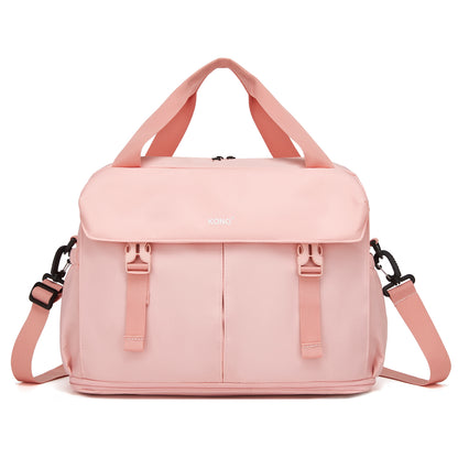 Kono Expandable Cabin Travel Bag 40×30×20cm - Large Capacity, Water-Resistant, Multi-Compartment Weekend & Carry-On Tote (TVK2613) - Pink