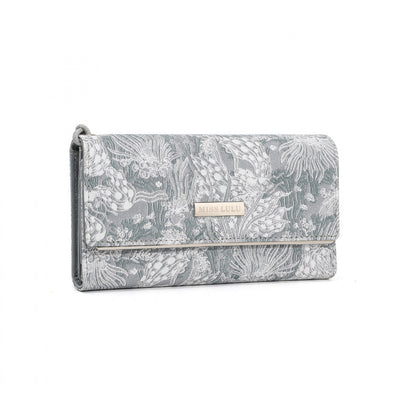 Miss Lulu Elegant Women's Long Purse with Detachable Wrist Strap And Multi-Card Organizer (WTM2448) - Grey