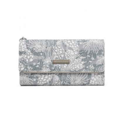 Miss Lulu Elegant Women's Long Purse with Detachable Wrist Strap And Multi-Card Organizer (WTM2448) - Grey
