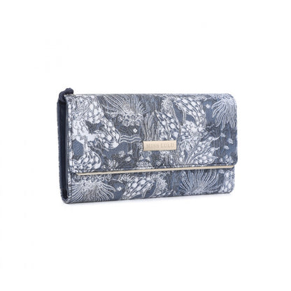 Miss Lulu Elegant Women's Long Purse with Detachable Wrist Strap And Multi-Card Organizer (WTM2448) - Navy