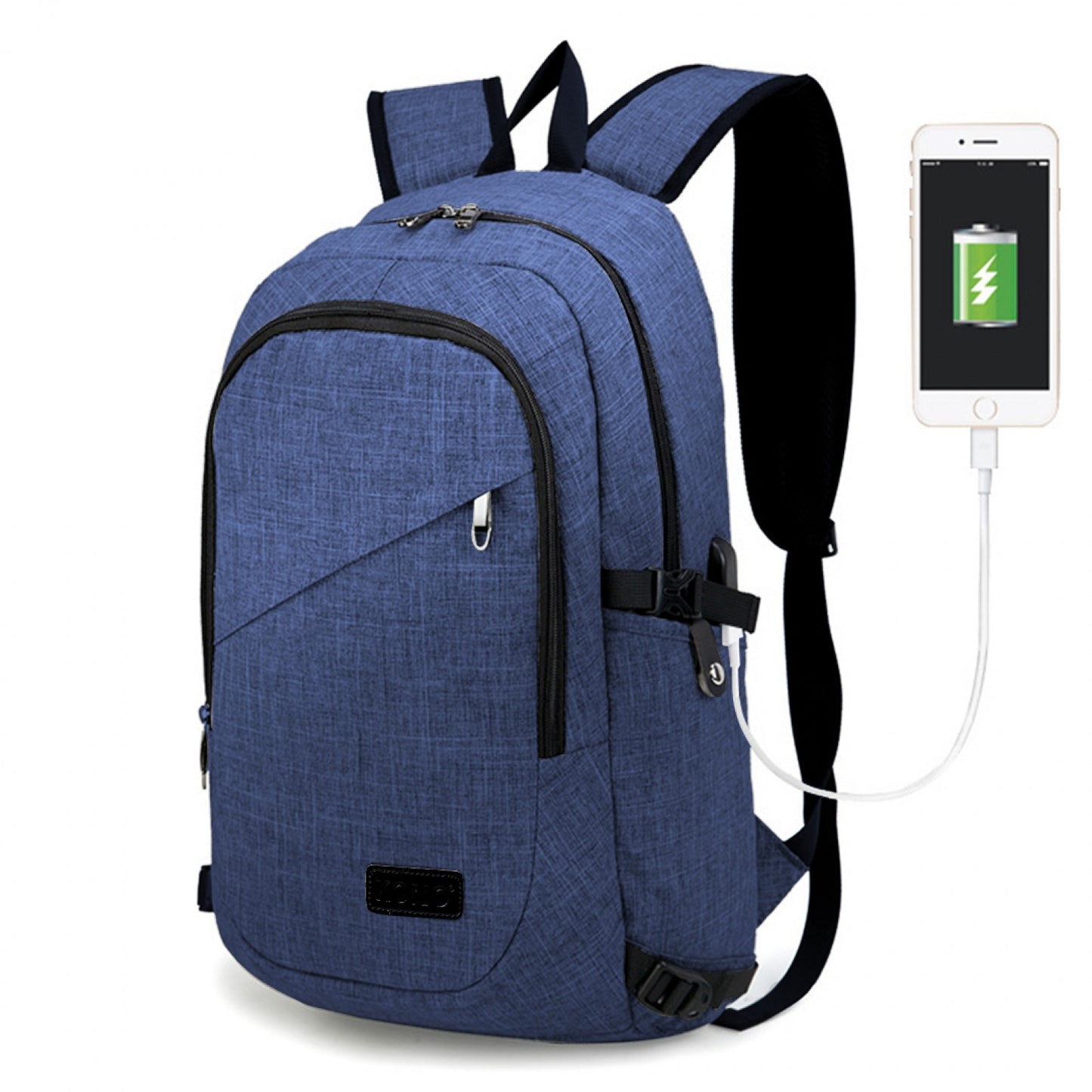 Kono Business Laptop Backpack with USB Charging Port (E6715) - Navy Blue