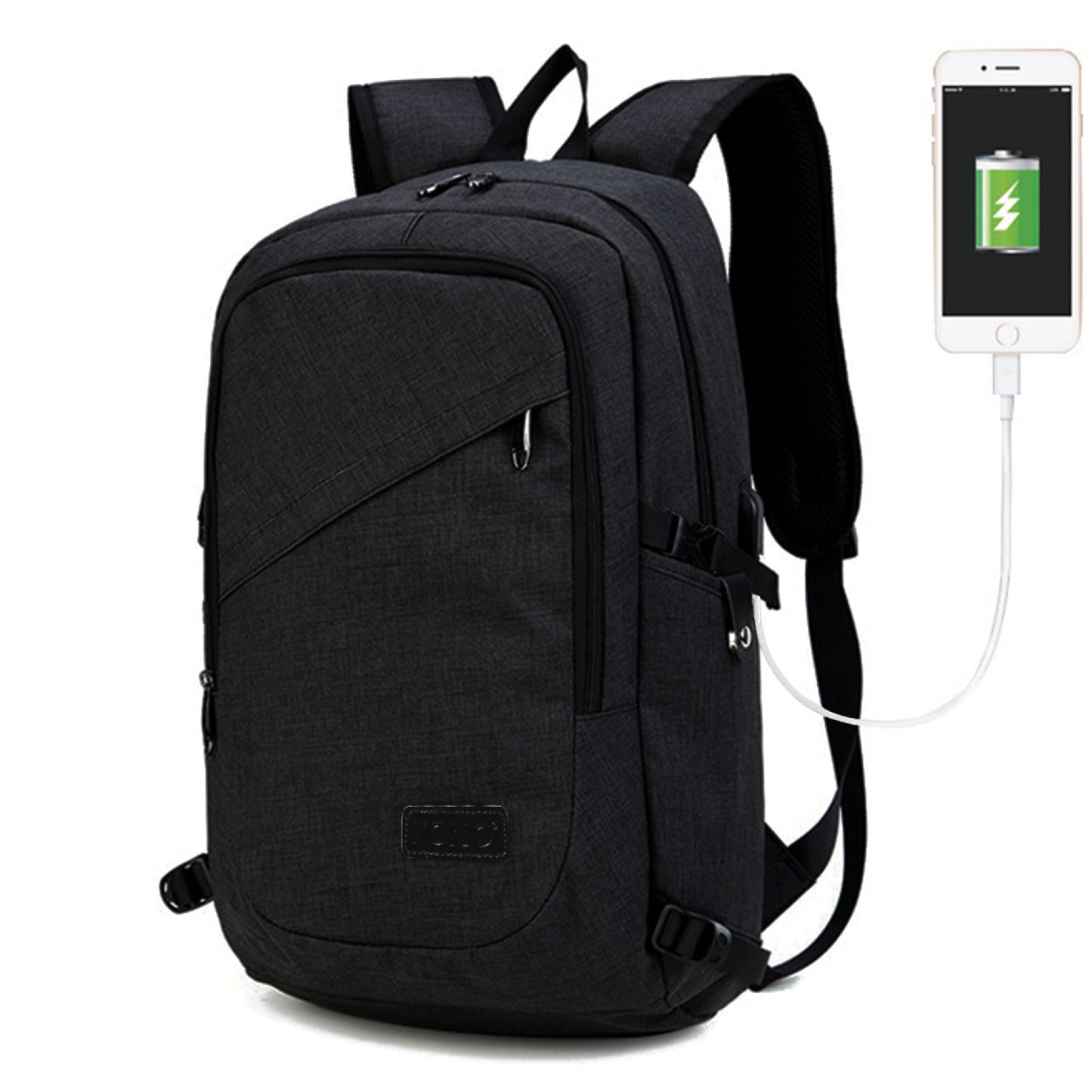 Kono Business Laptop Backpack with USB Charging Port (E6715) - Black