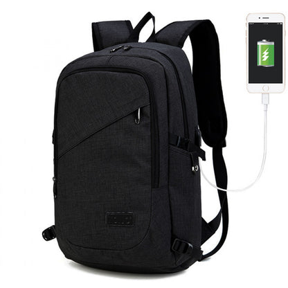 Kono Business Laptop Backpack with USB Charging Port (E6715) - Black