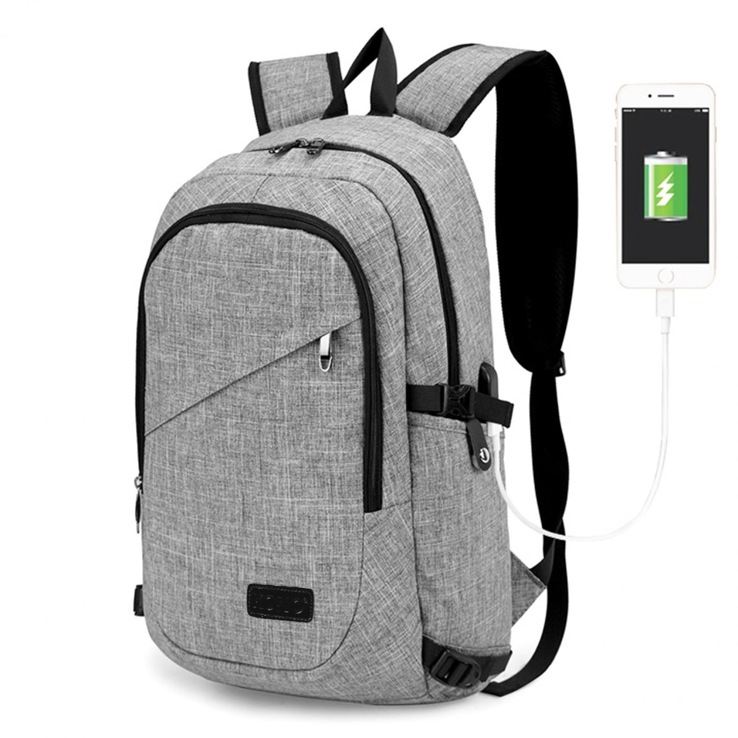 Kono Business Laptop Backpack with USB Charging Port (E6715) - Grey